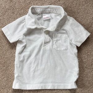 Hanna Andersson White Polo Shirt with Chest Pocket 12-18 months